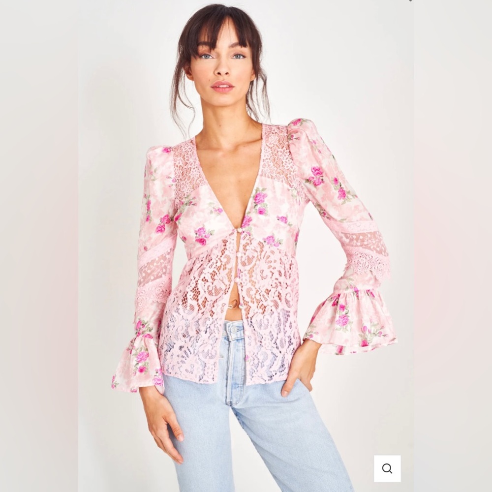 Love shack fancy priema silk top